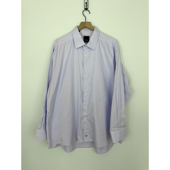 David Donahue Lavender Dress Shirt 18.5 34/35 Men’s Classic Cotton - Picture 1 of 7
